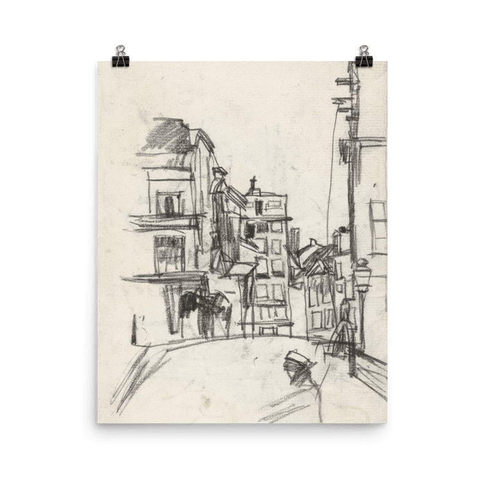 "City Sketch in Pencil" Art Print - Lone Fox