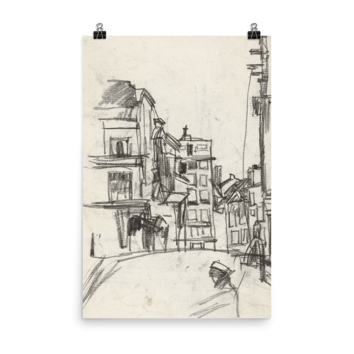 "City Sketch in Pencil" Art Print - Lone Fox