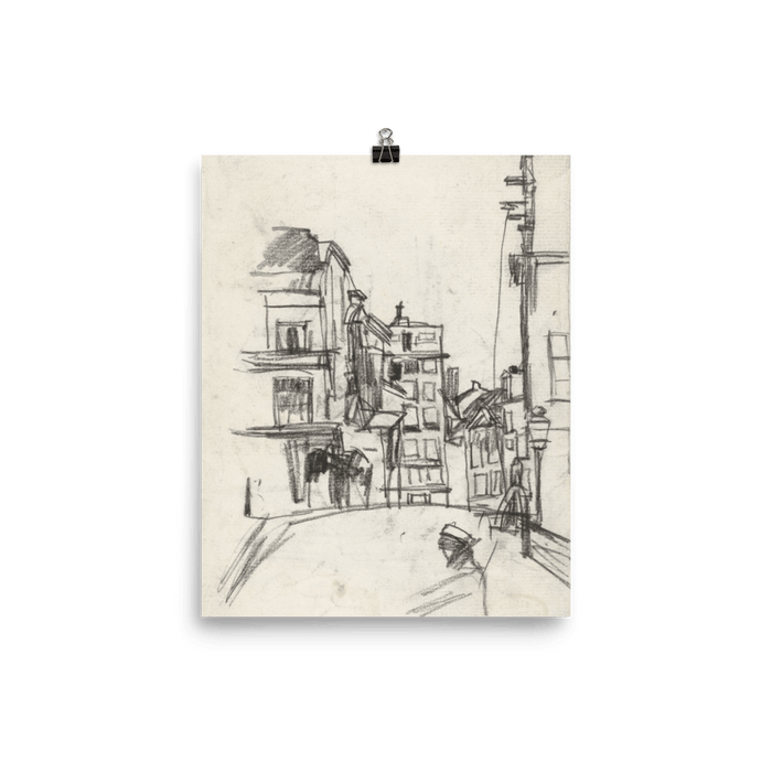 "City Sketch in Pencil" Art Print - Lone Fox