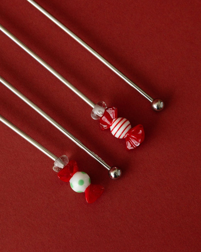 Cocktail Stirrers w/ Hand Blown Glass Candies (Set of 4) - Lone Fox
