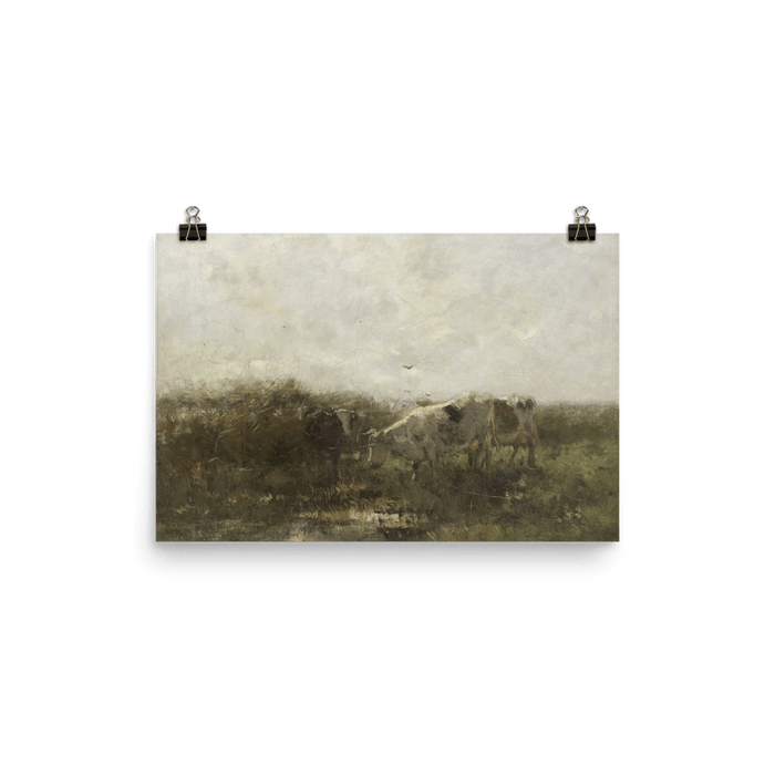 "Cows Grazing" Art Print - Lone Fox