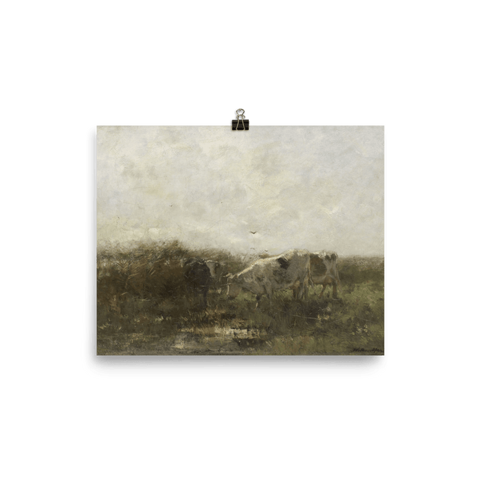 "Cows Grazing" Art Print - Lone Fox