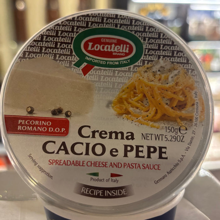 CREMA CACIO E PEPE - SPREADABLE CHEESE & PASTA SAUCE - LOCATELLI - 5.29oz