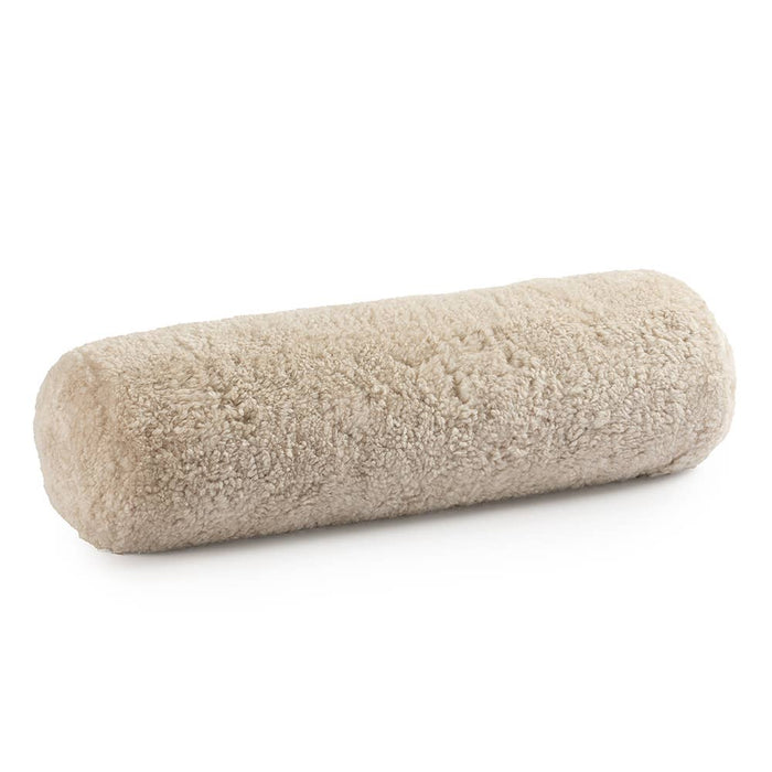Curly Sheepskin Bolster Pillow: Beige - Lone Fox