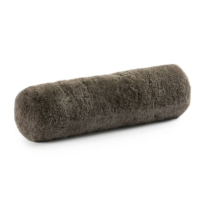 Curly Sheepskin Bolster Pillow: Beige - Lone Fox