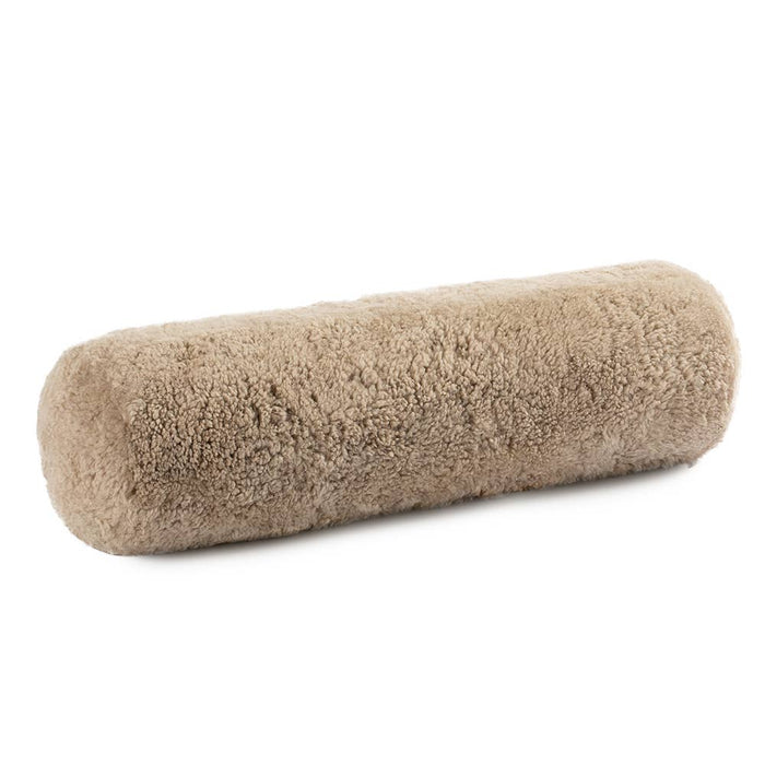 Curly Sheepskin Bolster Pillow: Gold - Lone Fox