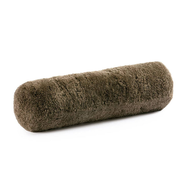 Curly Sheepskin Bolster Pillow: Gold - Lone Fox