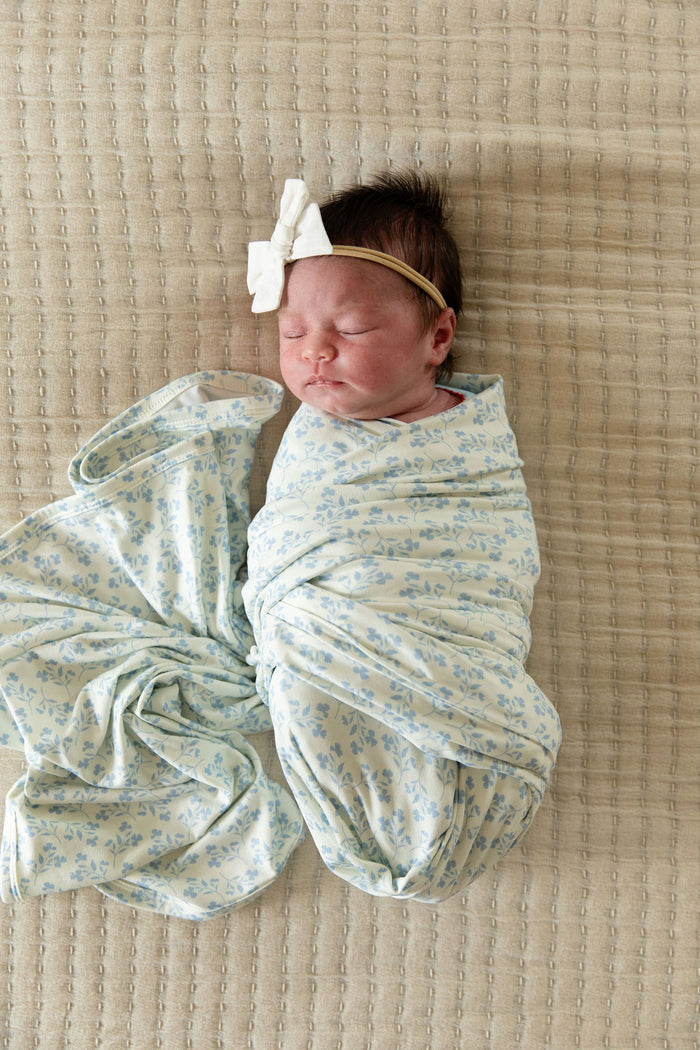 DAINTY BLUE FLORAL | SWADDLE