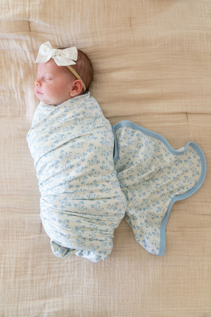 DAINTY BLUE FLORAL | SWADDLE
