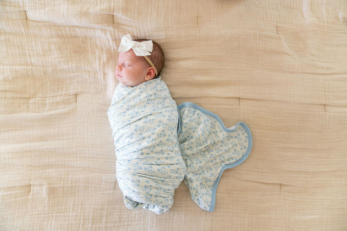 DAINTY BLUE FLORAL | SWADDLE