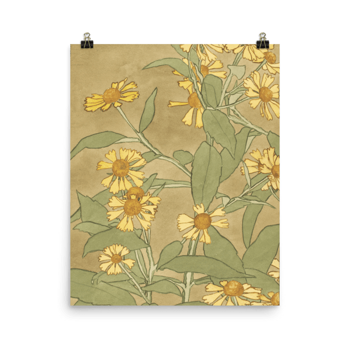 "Daisies with Orange Center and Yellow Petals" Art Print - Lone Fox
