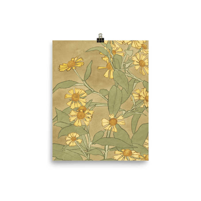 "Daisies with Orange Center and Yellow Petals" Art Print - Lone Fox