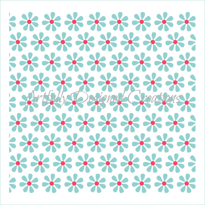 Daisy Flowers Stencil