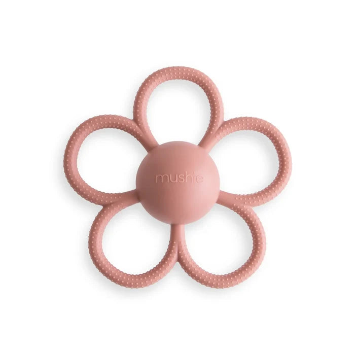 DAISY RATTLE TEETHER | DUSTY ROSE