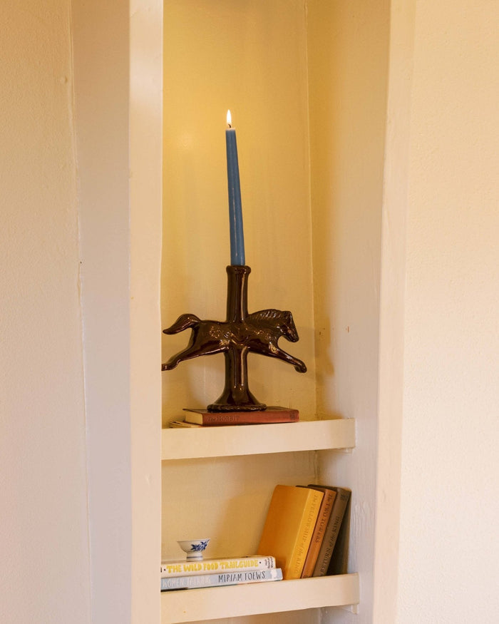 Dala Horse Candlestick Holder | Dark Chocolate - Lone Fox