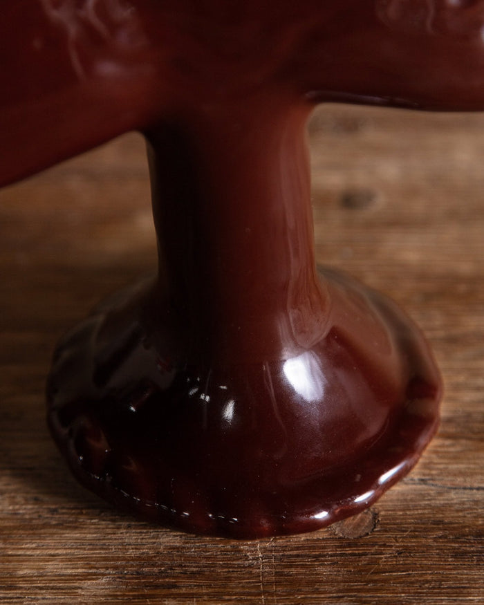 Ceramic Dala Horse Candlestick Holder in Dark Chocolate - Lone Fox