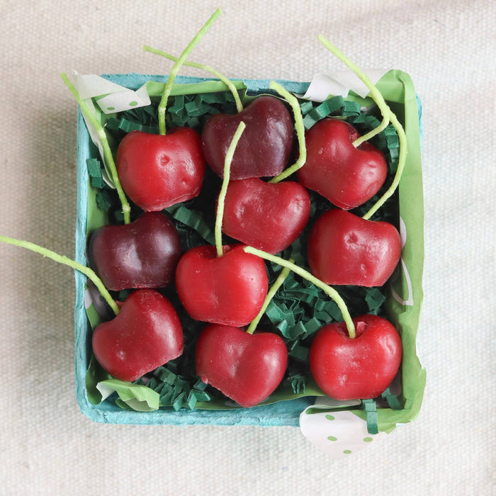 Dark Red Cherry Beeswax Birthday Candles: 10 - Lone Fox