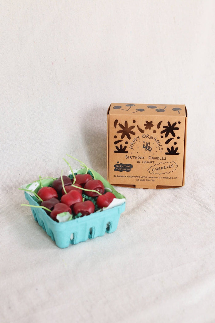 Dark Red Cherry Beeswax Birthday Candles: 10 - Lone Fox