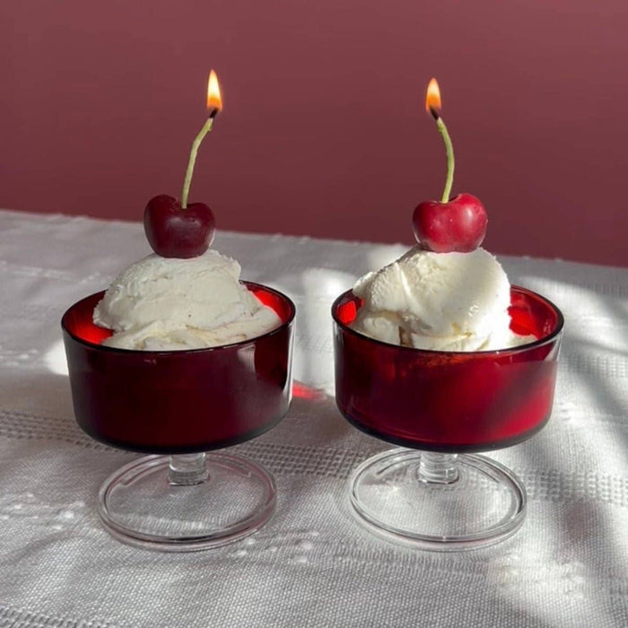 Dark Red Cherry Beeswax Birthday Candles: 10 - Lone Fox