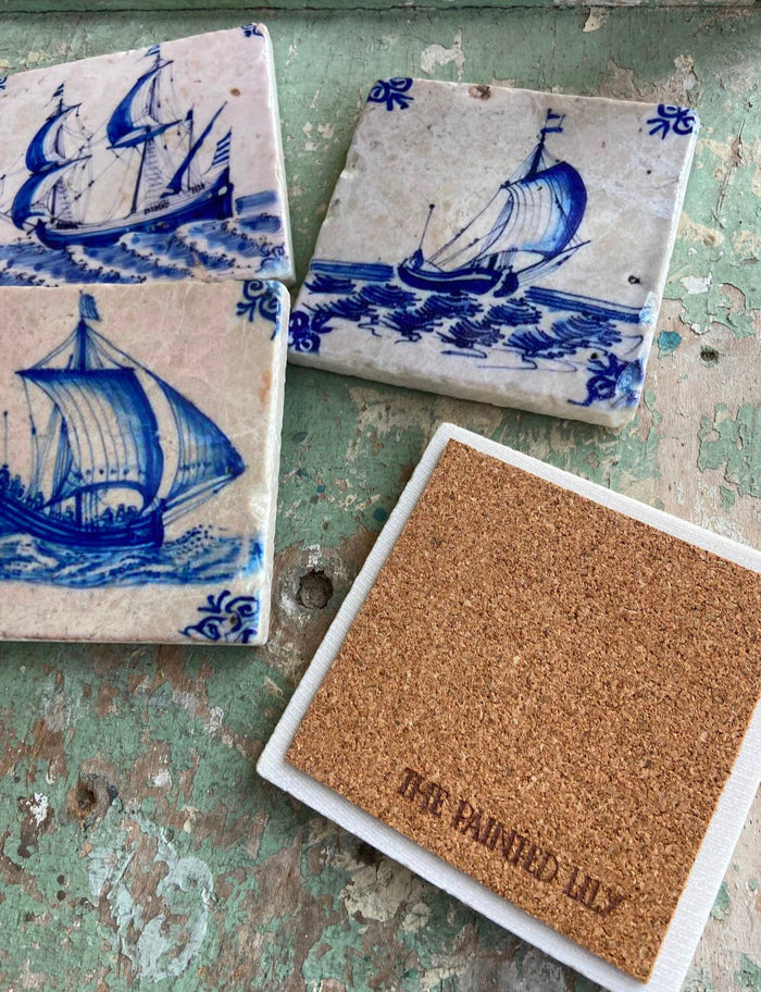 Delft Boat Stone Coaster - Lone Fox