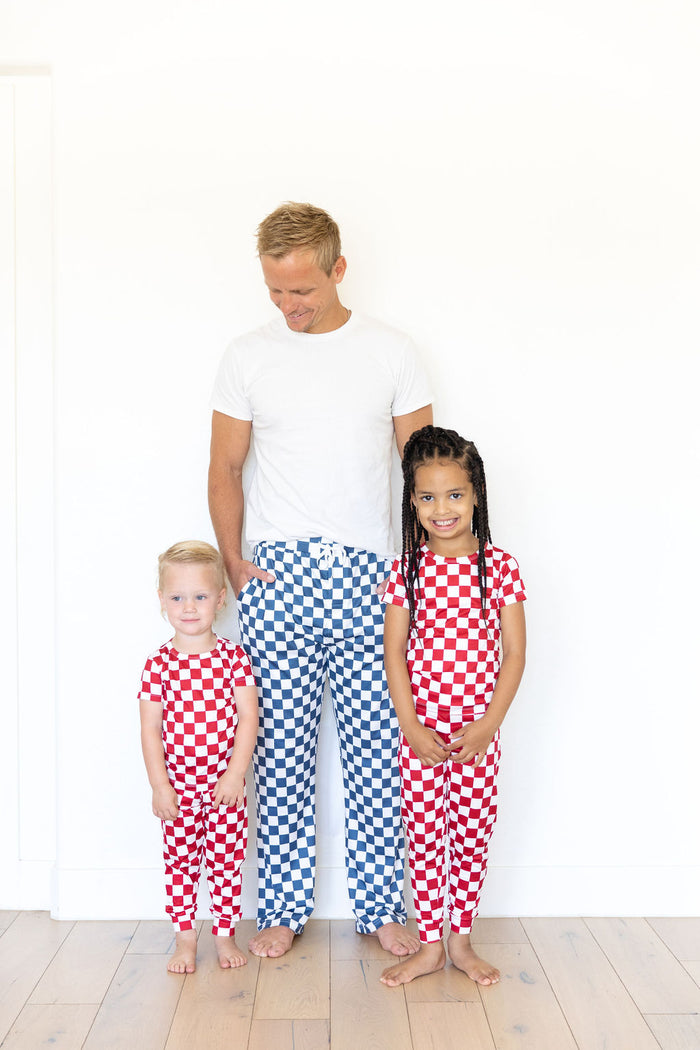 DENIM BLUE + WHITE CHECKER | MEN'S PANTS