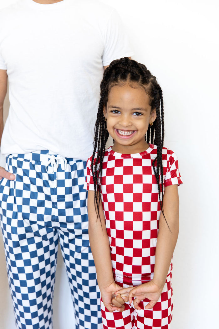 DENIM BLUE + WHITE CHECKER | MEN'S PANTS