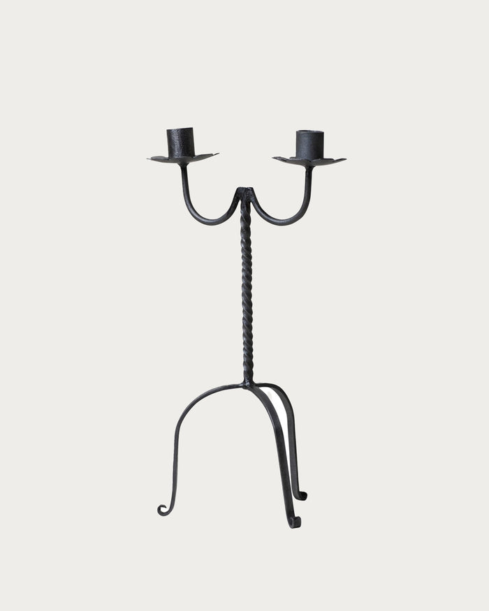 Double Taper Wrought Iron Candle Holder - Lone Fox