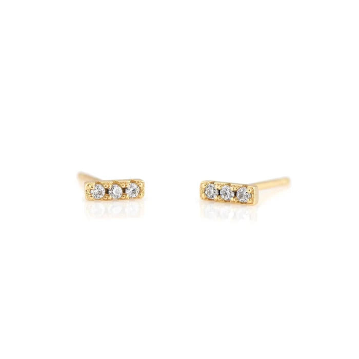 Earrings: Bar Dash Pave Studs