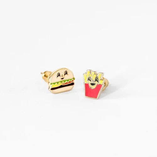 Earrings: Burger & Fries Petite Studs