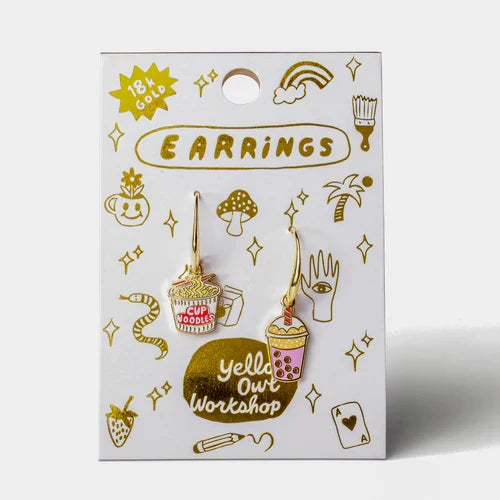 Earrings: Enamel Drop