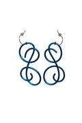 Earrings: Large Squiggle by Rina Young, Vivid Blue