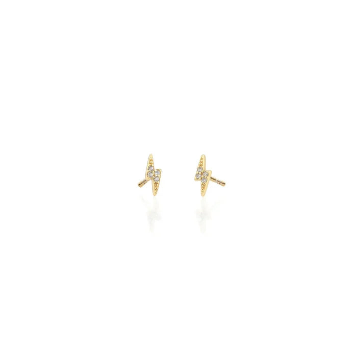 Earrings: Lightning Bolt Crystal Studs