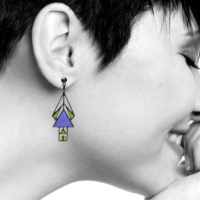 Earrings: Mahony Window Blue