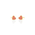 Earrings: Petite Heart Enamel Studs, Pink