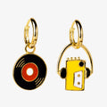 Earrings: Walkman & Vinyl LP