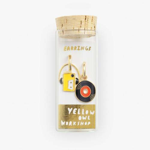 Earrings: Walkman & Vinyl LP
