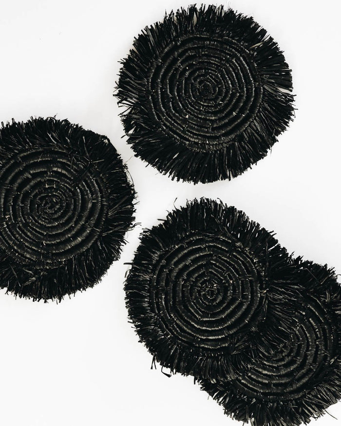 Edlyn Fringed Raffia Coasters - Lone Fox