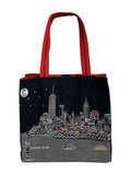Embroidered NYC Tote Black