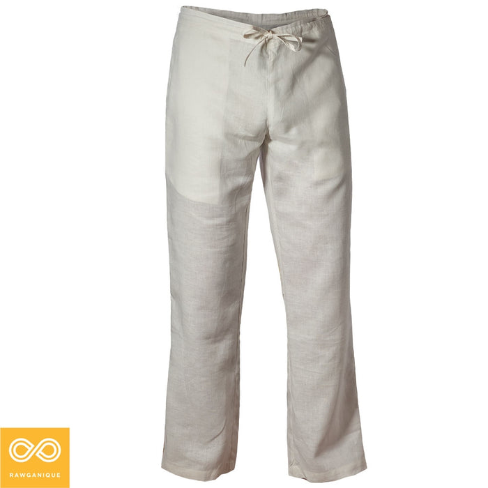 EMERALD COAST Elastic-free 100% Organic Linen Meditation Pants (99.9% Biodegradable) (Closeout - Final Sale)