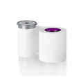 Two white Entrust monochrome ribbon rolls on a white background
