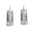 Etched Tablet Earrings in Pewter