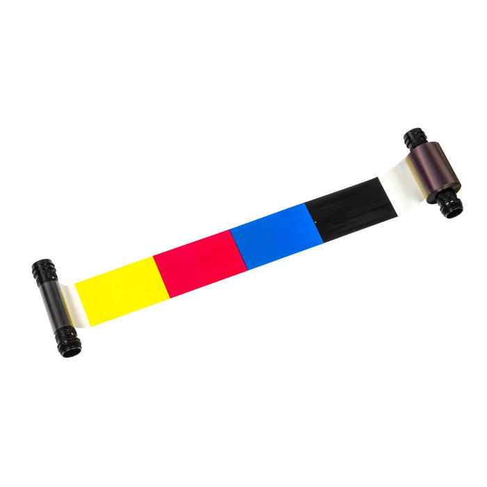 Evolis N5F208A100 Easy4pro YMCKO color ribbon unrolled showing color panels for the Evolis Primacy 2. Sold by Specialist ID.