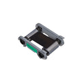 An Evolis R4F227NAAA HighTrust SO-KO silver and black ribbon cartridge for the Primacy 2 ID card printer (250 prints), isolated on a white background.