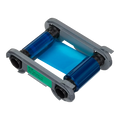 Front view of the Evolis RCT212NAAA blue monochrome ribbon showing cartridge and vibrant blue film. Sold by Specialist ID, an authorized Evolis dealer.