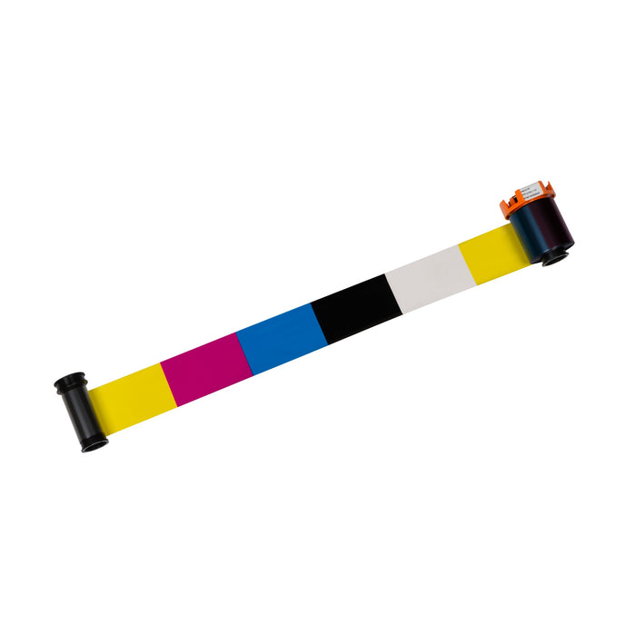 Evolis RT5F103NAAA YMCKI retransfer color ribbon for the Agilia and Agilia CLM, ribbon unrolled. Sold by Specialist ID.