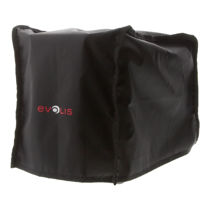 The Evolis S10151 Dust Cover protects your Zenius and Primacy ID card printers. Made from sleek, anti-static nylon fabric, it features the "Evolis" logo in red and white, ensuring style and safeguarding against dust.