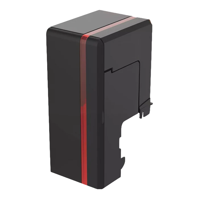 A black input hopper with a red stripe designed for the Evolis Primacy 2 ID Card Printer. Sold by Specialist ID.