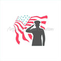 Flag Soldier Stencil