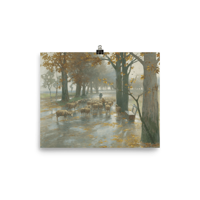 "Flock of Sheep on a Rainy Day" Art Print - Lone Fox
