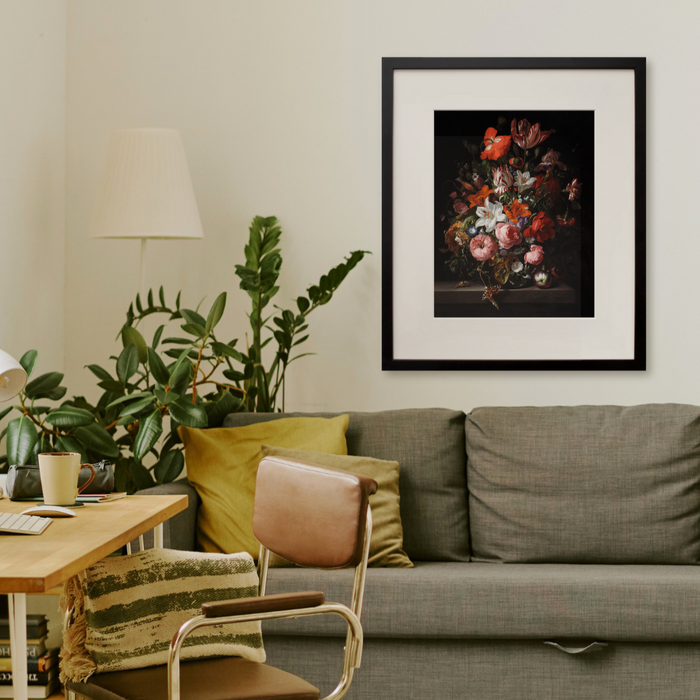 Flowers in a Glass Vase